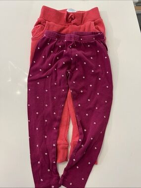 Girls 3T pants and legging bundle - Magenta and Coral bottoms